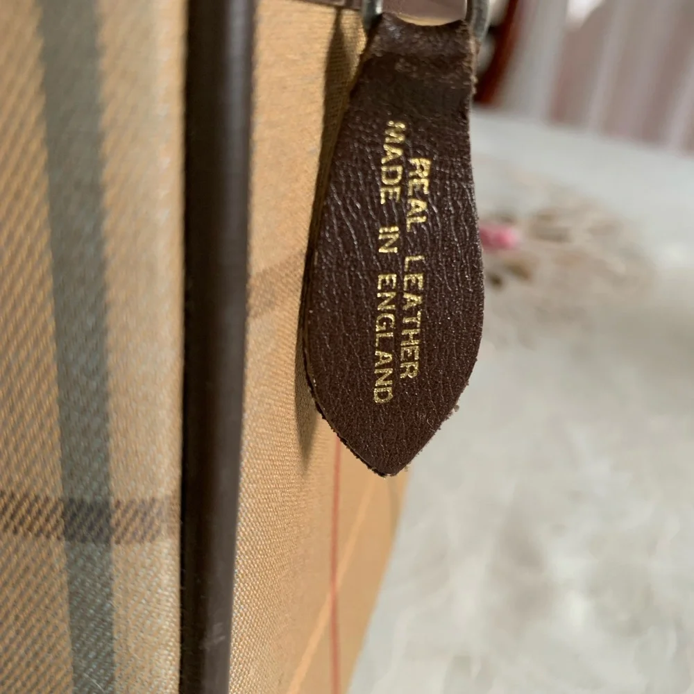 Burberry Boston Check Canvas Duffle Bag.